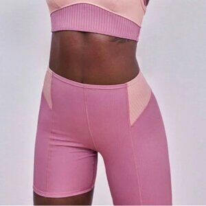 NWT For Love and Lemons Dani Biker Short Mauve pink, size Small